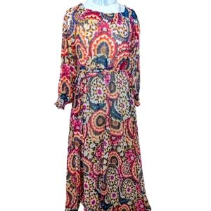Spy Zone Exchange Cottagecore Multicolor  Bohemian Maxi Dress Size..Small
